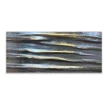 "Trestles" by Roberta Ahrens, Silver Metal Leaf and Acrylic Cracked Linen Sculpture