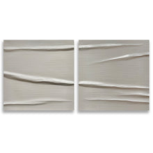 "Calm Diptych" by Roberta Ahrens, Cracked Linen Sculpture