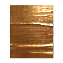 "Salmon Creek" by Roberta Ahrens, Gold Metal Leaf Cracked Linen Sculpture