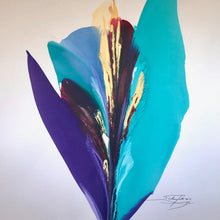 "Teal Rio De Colores' #12" by Robert Schoenfeld, Acrylic on Canvas