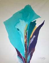 "Teal Rio De Colores' #3B" by Robert Schoenfeld, Acrylic on Canvas