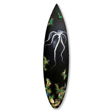 “Seven Seas of Savage N.o1” by Samantha Nicoletti, Acrylic Mixed Media on Recycled Surfboard