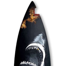 “Seven Seas of Savage N.o2”  by Samantha Nicoletti, Acrylic Mixed Media on Recycled Surfboard