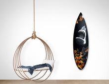 “Seven Seas of Savage N.o2”  by Samantha Nicoletti, Acrylic Mixed Media on Recycled Surfboard