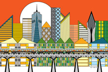 "Cityscape" by ﻿Skye Wright, Digital Drawing-Printed on Museum Quality Acrylic Glass