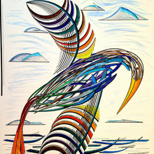 "Colors in Flight" by B. Sotomayor, Mixed Media on Paper