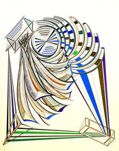 "Prisms, Orbs and Tails with Minimal Color" by B. Sotomayor, Mixed Media on Paper