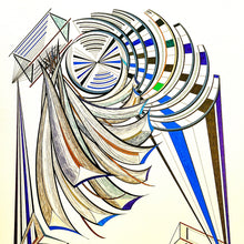 "Prisms, Orbs and Tails with Minimal Color" by B. Sotomayor, Mixed Media on Paper