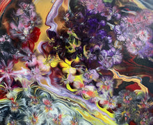 "Flower Bomb” by Stephanie Miner, Mixed Media on Canvas