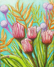 "Ocean Of Flowers" by Steven W. Bielak , Mixed Media on Canvas