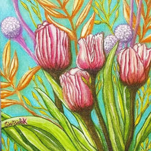 "Ocean Of Flowers" by Steven W. Bielak , Mixed Media on Canvas