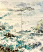 “Marine Layer” by Suzie Soyon Koh, Mixed Media on Six Panels