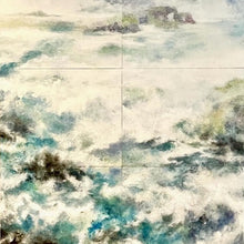 “Marine Layer” by Suzie Soyon Koh, Mixed Media on Six Panels