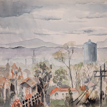 "Santa Ana Water Tower" by Walter C. Little, Watercolor on Hard Paper