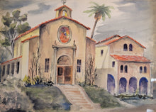 "The Mission" by  Walter C. Little, Watercolor on Hard Paper