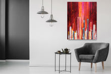 "Electroscape 1" Susie Hall, Acrylics on gallery-wrapdped canvas with the edges painted black