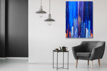 "Electroscape 2" Susie Hall, Acrylics on gallery-wrapped canvas with the edges painted black
