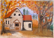 "New England Fall Farmhouse" by Christine Wood, Pastels on Hard Fine Paper